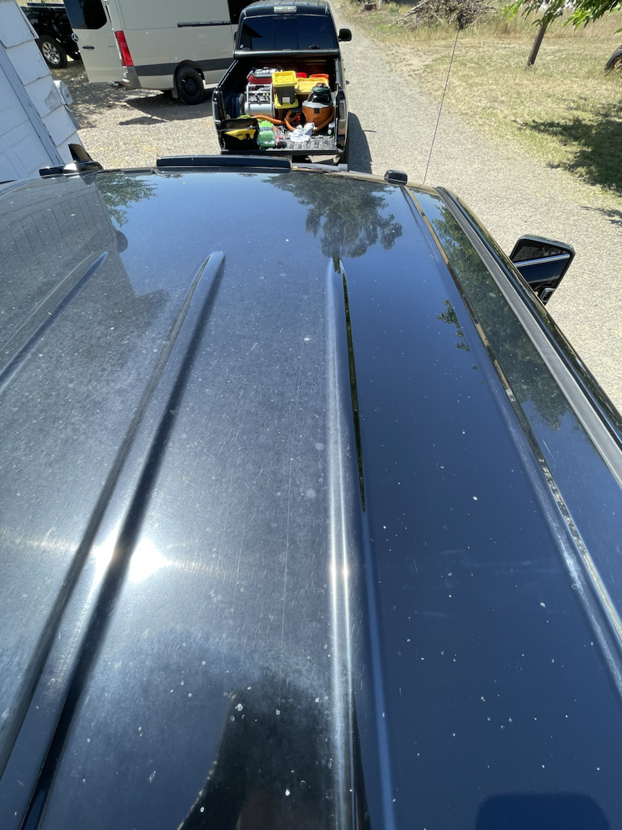 Black truck paint after polish work